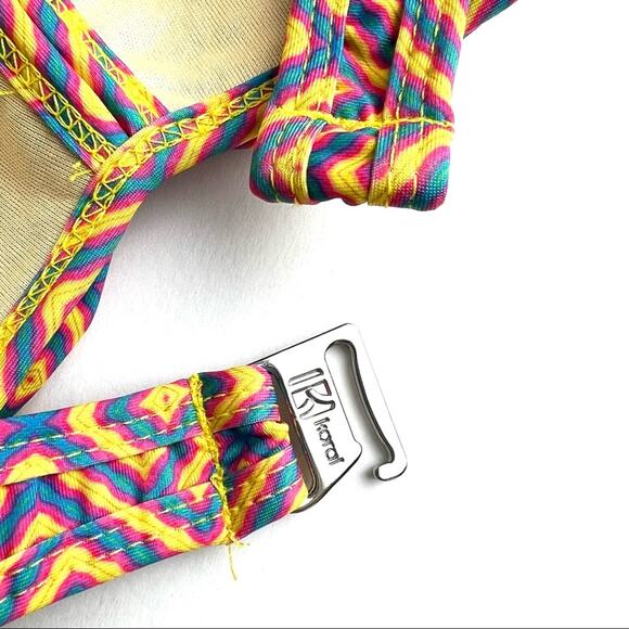 Koral Swimwear Multicolor Halter Bandeau 2-Piece Bikini Set M/L - Picture 5 of 11